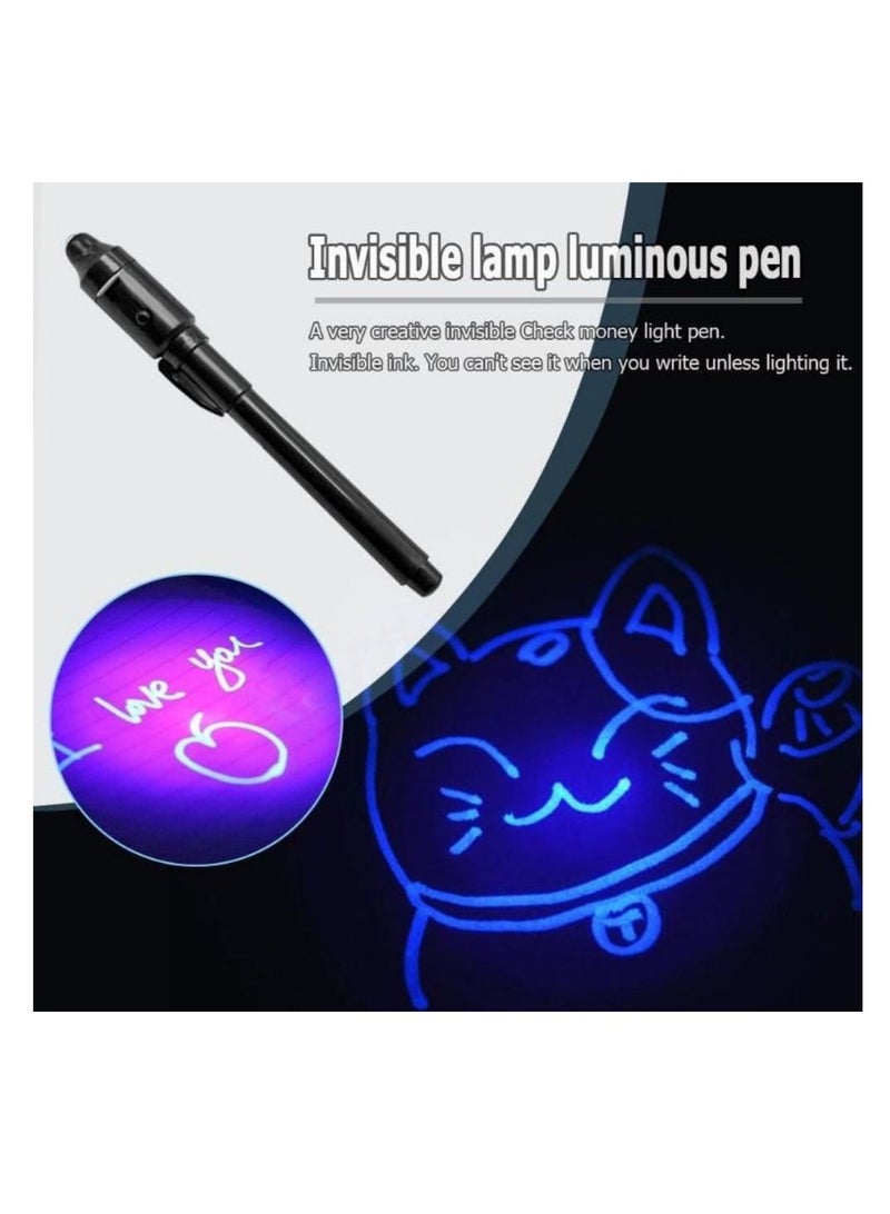 7Pcs 2 In 1 Glow Light Invisible Ink Pen UV Check Money Kids Painting Secret Learning Education Magic Pen, Highlighter, Painting Art, Creative Stationery Student Supplies, Greeting Card DIY, Invisible - Image 2