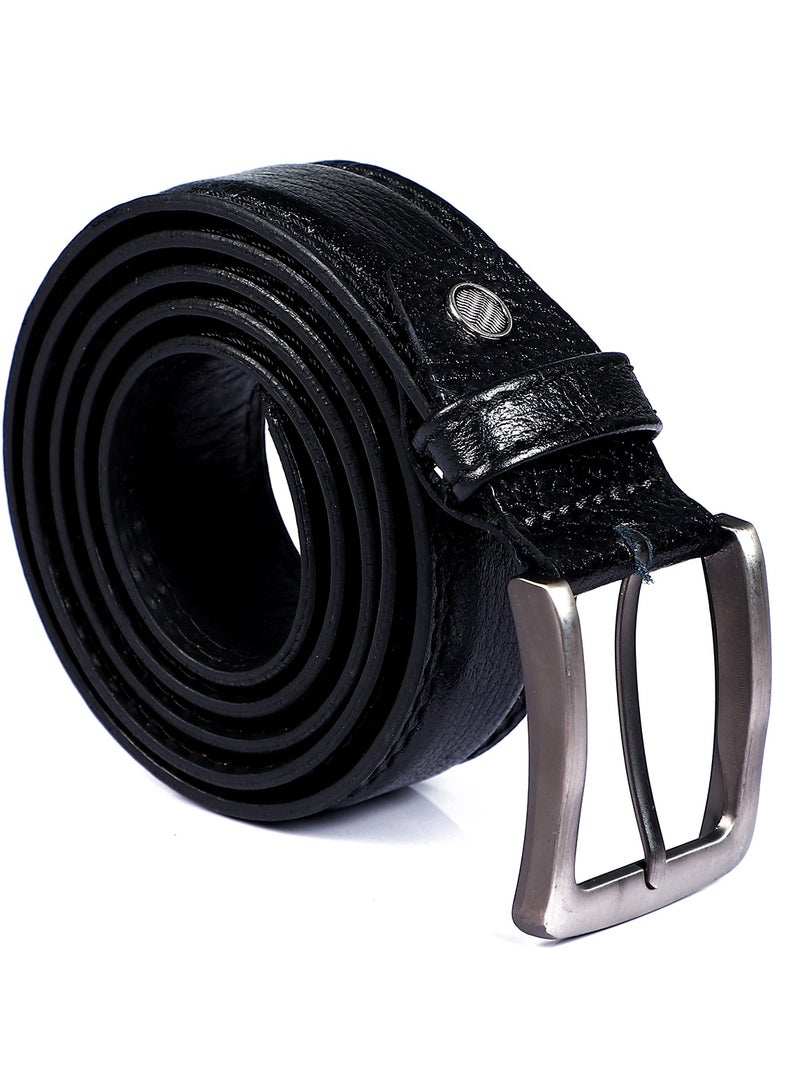 Andora Single Belt Loop Textured  Leather Belt -Black - Image 1