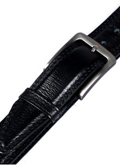 Andora Single Belt Loop Textured  Leather Belt -Black  - Image 2