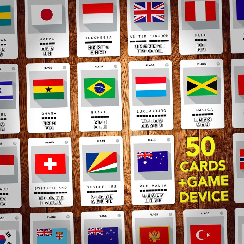 100 PICS Flags of The World Travel Game - Learn 100 Country Flags | Flash Cards with Slide Reveal Case | Geography Card Game, Gift, Stocking Stuffer | for Kids and Adults | Ages 6+ - Image 4