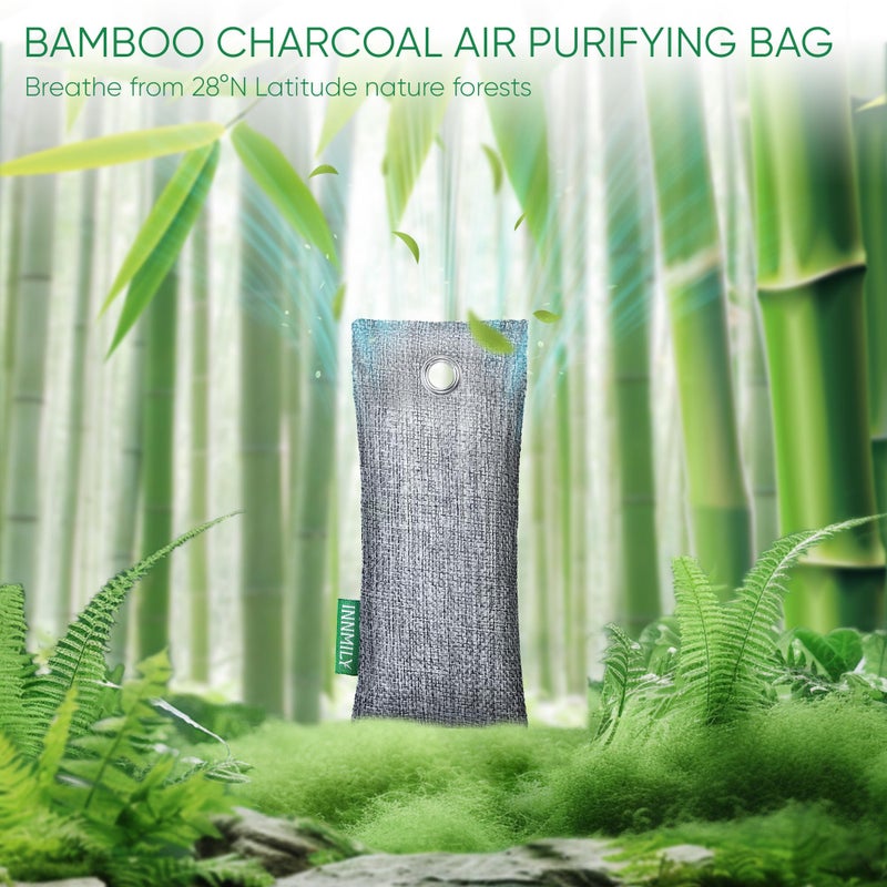 Innmily Activated Charcoal Odor Absorber, 6 Pack Natural Shoe Odor Eliminator, Bamboo Charcoal Air Purifying Bags, Sneaker Deodorizer and Moisture Absorbers for Clean Footwear, Shoe Odor Remover - Image 2