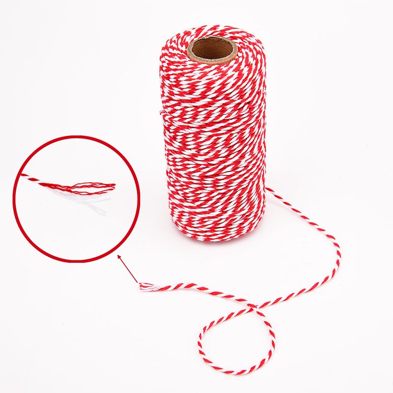 Sunmns 3 Roll Christmas Twine Cotton String Rope Cord For Gift Wrapping Arts Crafts 984 Feet (Multicolor A) - Image 3