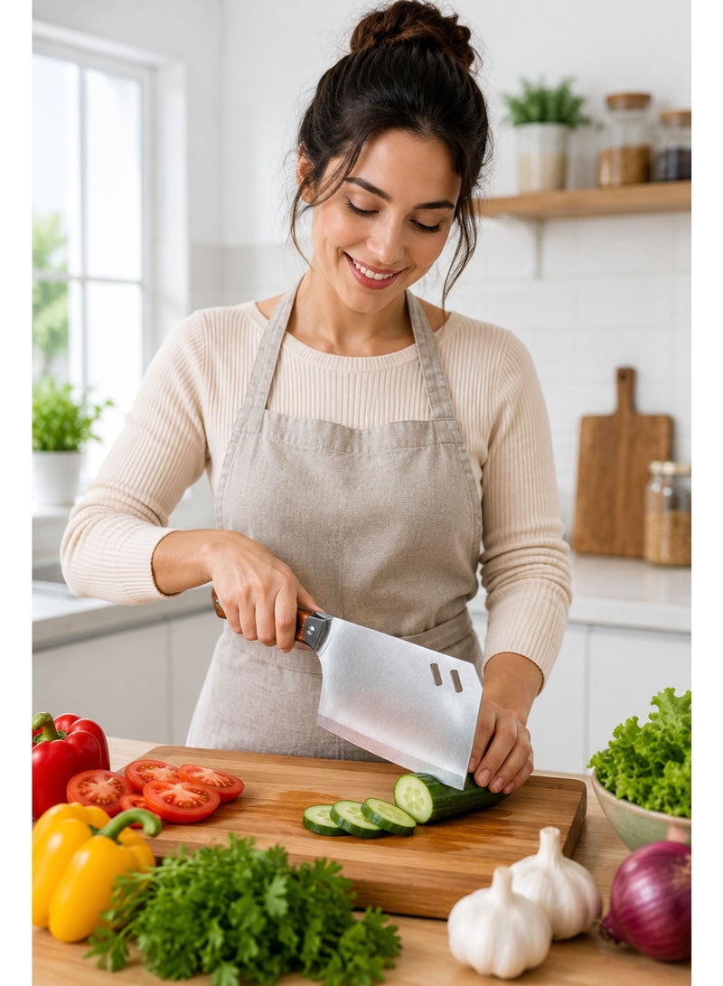 Heavy Duty Meat Cleaver Knife – Stainless Steel Chopper with Solid Wood Handle for Meat, Poultry & Kitchen Use - Image 4