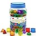 EXBEPE 3D Geometric Solids 60 Pcs for Kids Translucent Geometric Shapes for Geometry BeginningsLight Table Manipulatives Toy Math Helper School Supplies - Image 3