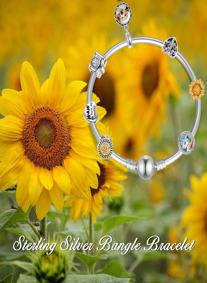 LONAGO Jewelry Moments Bangle Charm Bracelet 925 Sterling Silver Chain Bracelet Snap Clasp Fit Snake Charm Bead Birthday Gift for Women Mom (7.5) - Image 4