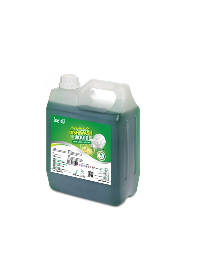 Crystal Clean Green Lemon Dish Wash Liquid 4 Litre - Image 2