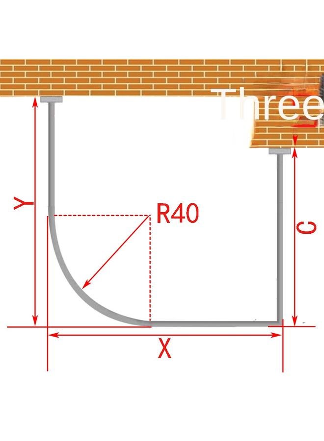 Bluejw Special-shaped U-shaped Shower Curtain Waterproof Bathroom Partition High-grade Non-perforated Bathroom Shower Curtain Rod - Image 1