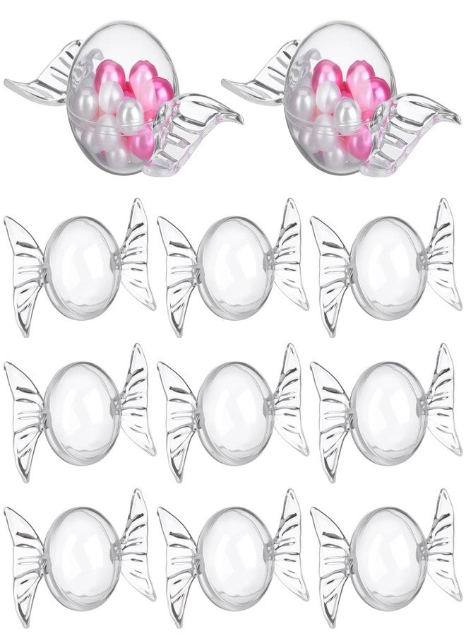 أموسفون علب حلوى شفافة من أموسفن، 12 قطعة، علب بلاستيكية لتخزين الحلوى، مثالية لحفلات الزفاف وأعياد الميلاد، علب حلوى، 3.34 × 1.77 × 1.77 بوصة - Image 1