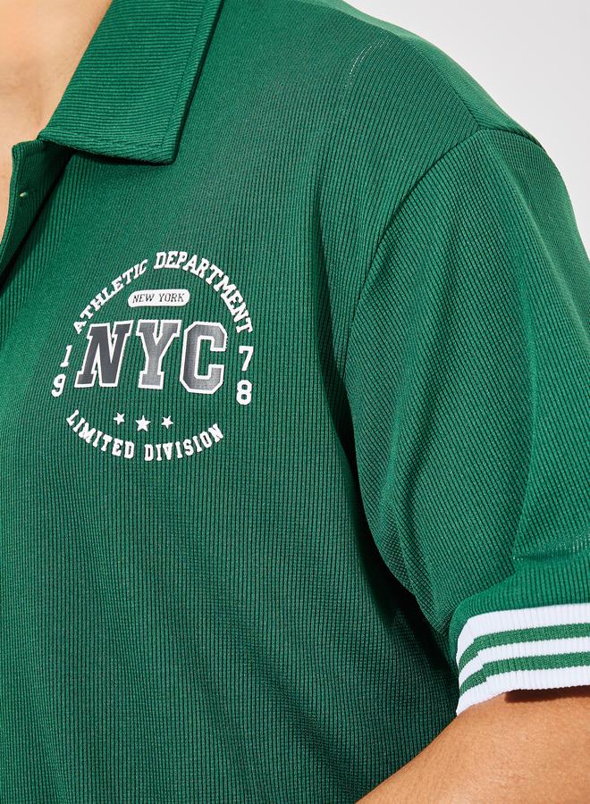 Styli Premium Waffle Knit Oversized Shirt with Snap Button - Image 3