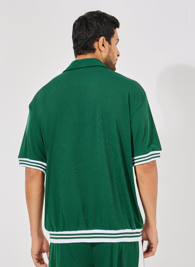 Styli Premium Waffle Knit Oversized Shirt with Snap Button - Image 4