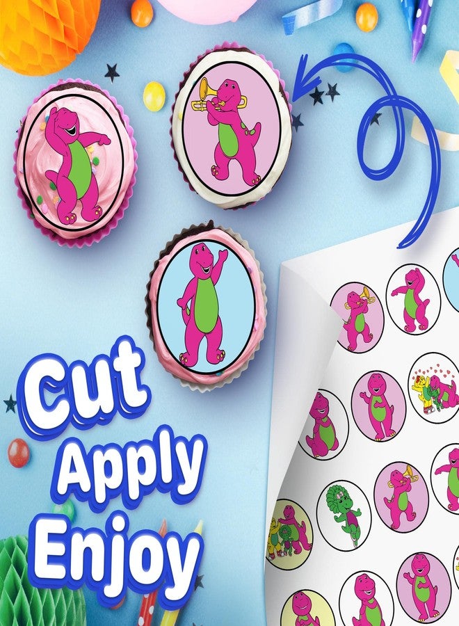 NATURAL BEHAVIOUR 30 x Edible Cupcake Toppers – Dino Buddy Inspired Collection of Edible Cake Decorations | Uncut Edible on Wafer Sheet - Image 2