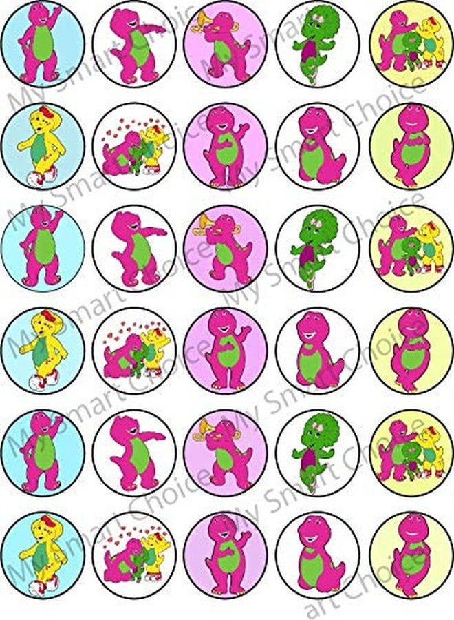 NATURAL BEHAVIOUR 30 x Edible Cupcake Toppers – Dino Buddy Inspired Collection of Edible Cake Decorations | Uncut Edible on Wafer Sheet - Image 1