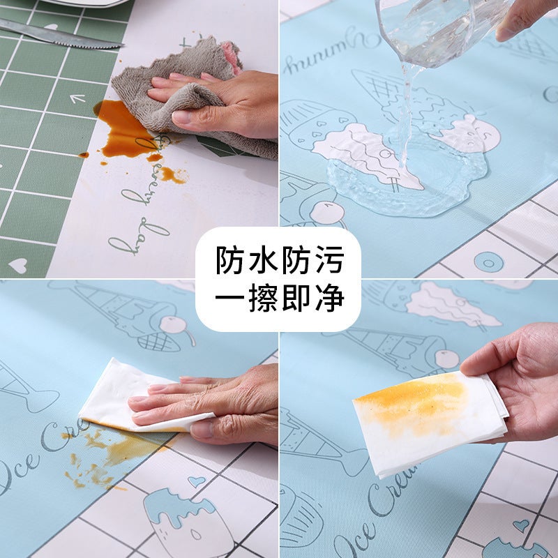 Check Tablecloth Nordic-Style Disposable Tablecloth Household Pvc Living Room Waterproof And Oil-Proof Table Mat Student Desktop Table Mat - Image 5