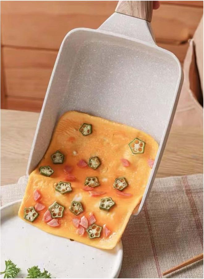 Omelette Pan, Tamagoyaki Nonstick Frying Healthy Granite Egg Pan for Breakfast, Suitable Gas and Induction Cooktops - Image 3