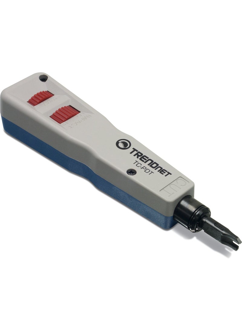 Trendnet TRENDnet Punch Down Tool With 110 And Krone Blade, Insert & Cut Terminations In One Operation, Precision Blades Are Interchangeable & Reversible, Network Punch Tool, Grey, TC-PDT,White  - Image 1