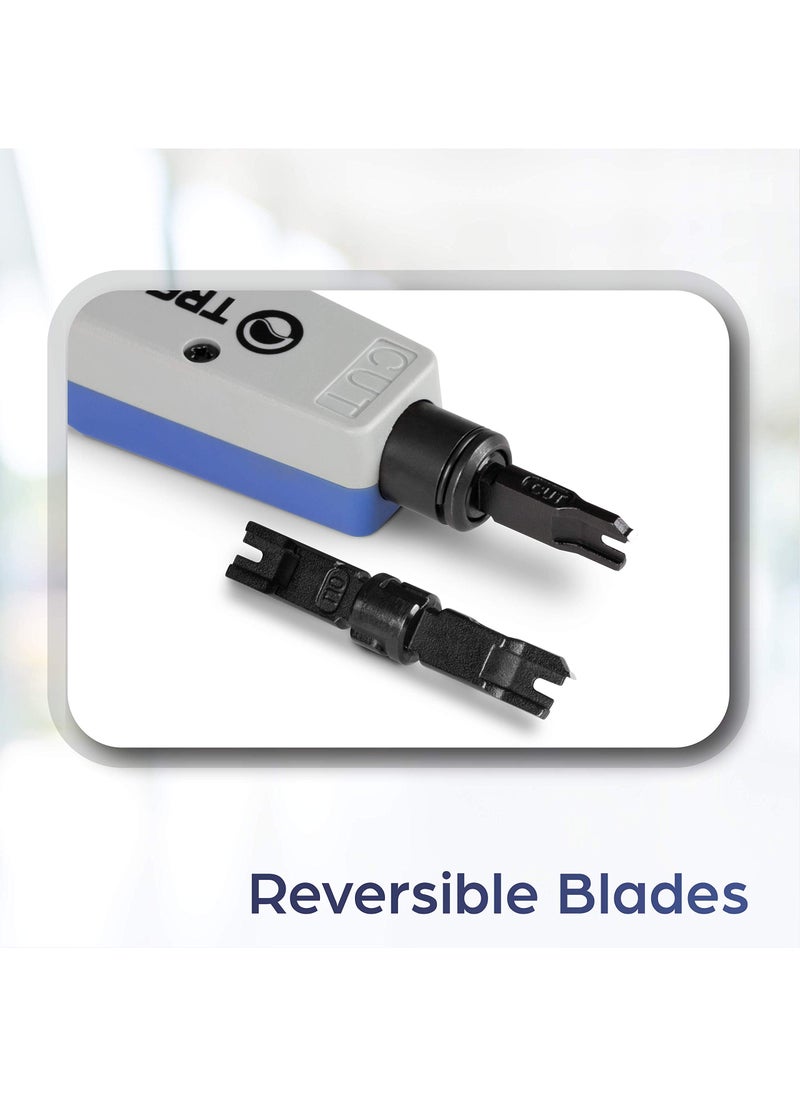 Trendnet TRENDnet Punch Down Tool With 110 And Krone Blade, Insert & Cut Terminations In One Operation, Precision Blades Are Interchangeable & Reversible, Network Punch Tool, Grey, TC-PDT,White  - Image 4