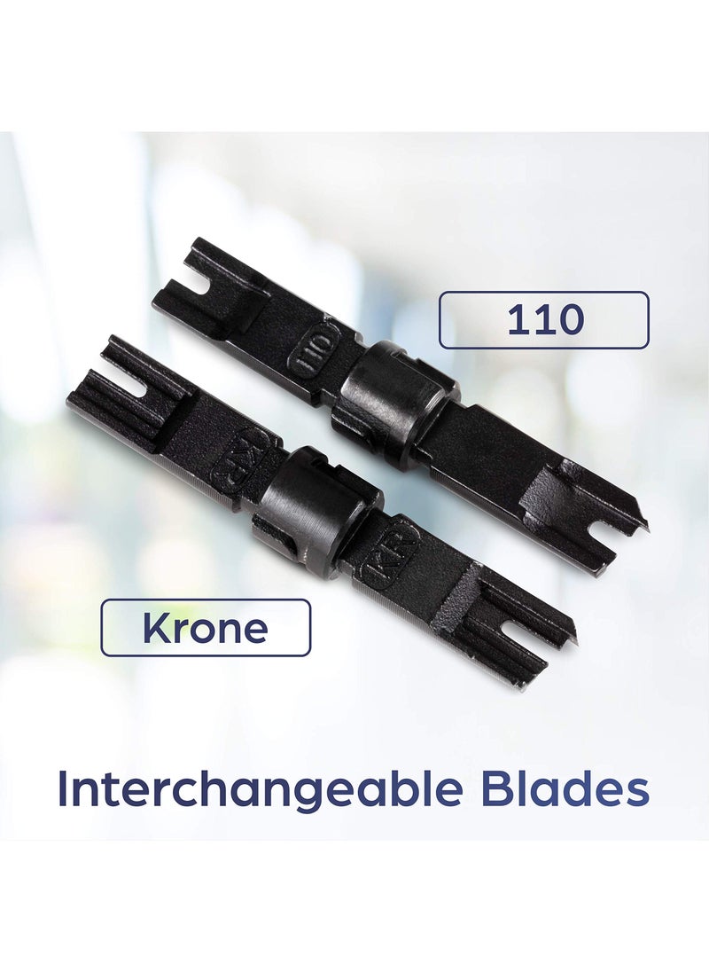 Trendnet TRENDnet Punch Down Tool With 110 And Krone Blade, Insert & Cut Terminations In One Operation, Precision Blades Are Interchangeable & Reversible, Network Punch Tool, Grey, TC-PDT,White  - Image 5