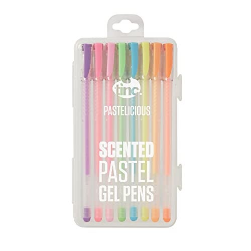 Tinc Pastelicious Fruit-Scented Liquid Gel Pens Set with Case for Kids | for use at School & Home - Range of 8 Colours with a Fruity Fragrance | for Girls and Boys - Pastel Neon Colours - Pack of 8 - Image 1