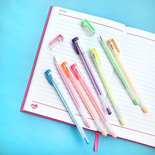 Tinc Pastelicious Fruit-Scented Liquid Gel Pens Set with Case for Kids | for use at School & Home - Range of 8 Colours with a Fruity Fragrance | for Girls and Boys - Pastel Neon Colours - Pack of 8 - Image 3