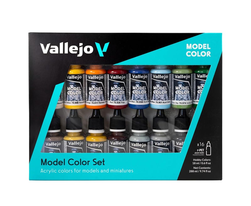 Vallejo - Naval (Steam Era) Acrylic Paint Set | Model Color | High Pigmentation Colors| Realistic and Historical Finishes for painting Steamships of any Era | 16 Bottles x 18 ml. (0.60 fl.oz) - Image 1