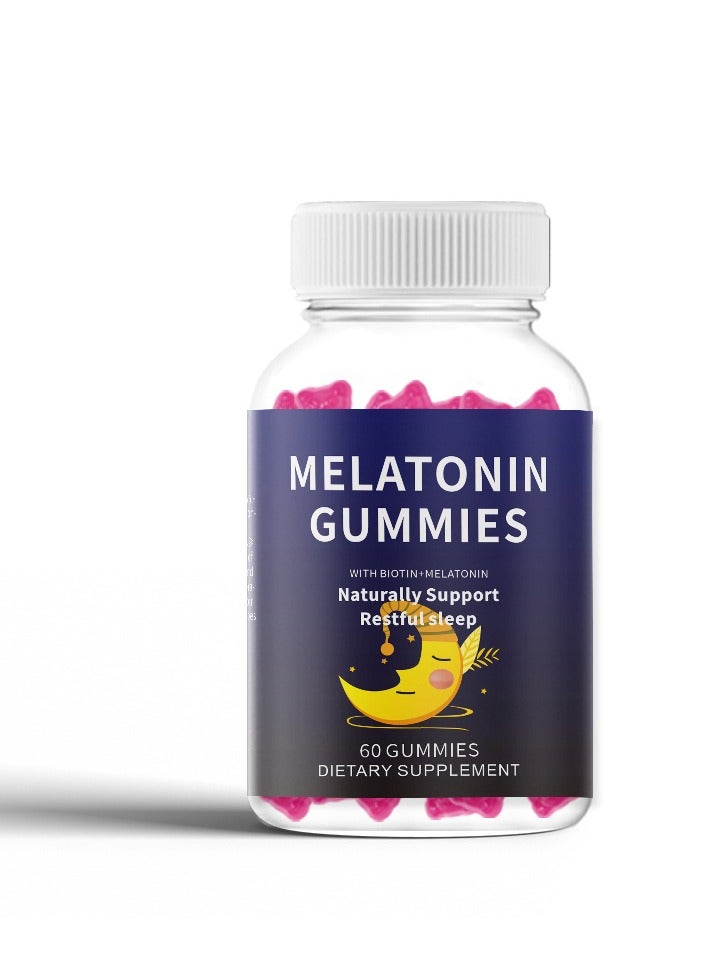 CARLYLE Melatonin Sleep Gummy Bears 60 Count Night Sleep Aid Natural Berry Flavor Vegan Non GMO Gluten Free  - Image 1