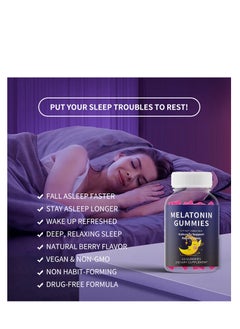 CARLYLE Melatonin Sleep Gummy Bears 60 Count Night Sleep Aid Natural Berry Flavor Vegan Non GMO Gluten Free  - Image 3