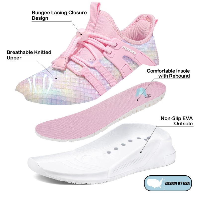 RUNSIDE Girls Tennis Shoes Lightweight Sports Kids Sneakers Lace-up for Running/Walking, Toddler/Little Kid/Big Kid - Image 5