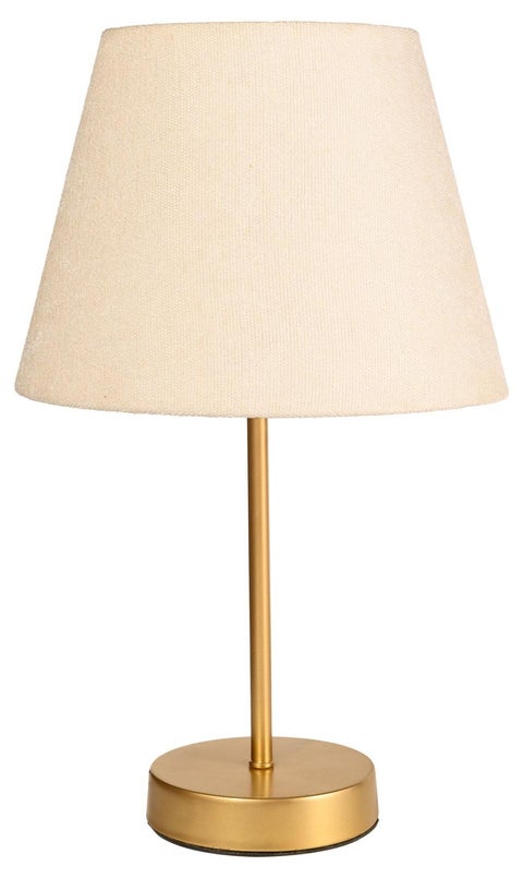 Table Lamp  With A Unique Fabric  And Golden Metal - Modern Table Lamp for Bedroom & Living Room - | Color: Gold × Beige | Size: 45x25x25 cm