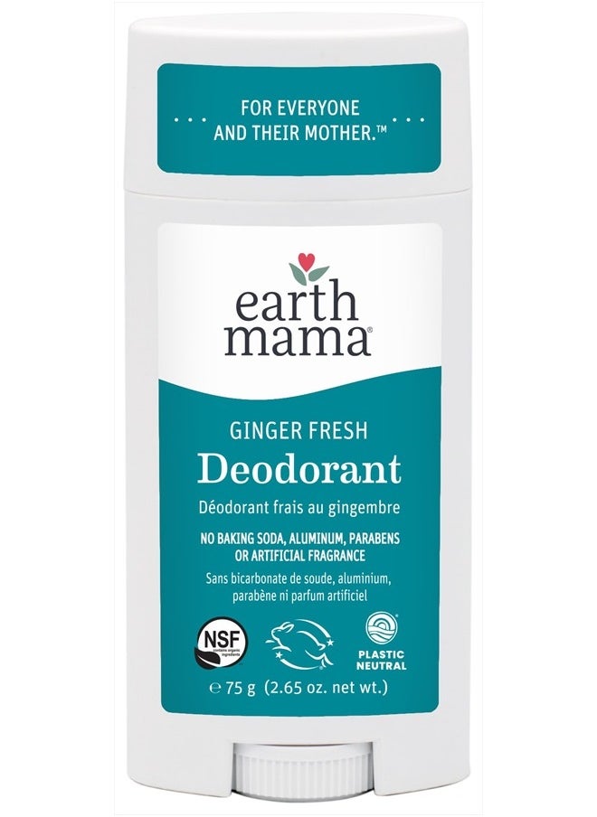 Earth Mama Ginger Fresh Deodorant | Safe for Sensitive Skin, Pregnancy and Breastfeeding, Contains Organic Ginger and Lime, No Baking Soda or Aluminum, 2.65-Ounce  - Image 1