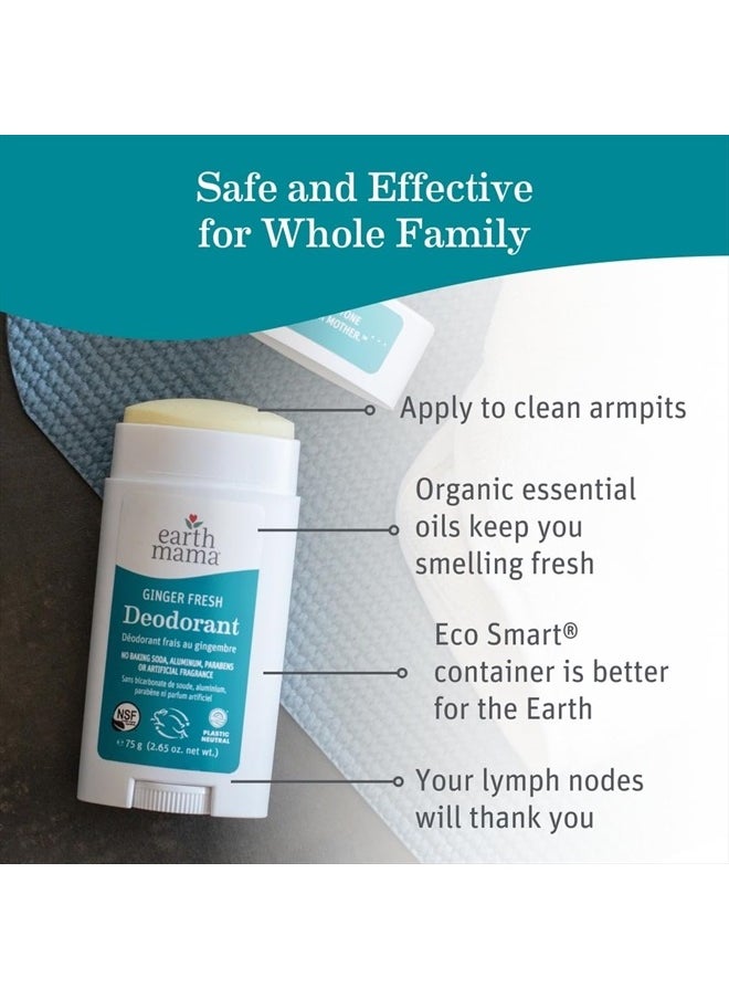 Earth Mama Ginger Fresh Deodorant | Safe for Sensitive Skin, Pregnancy and Breastfeeding, Contains Organic Ginger and Lime, No Baking Soda or Aluminum, 2.65-Ounce  - Image 2
