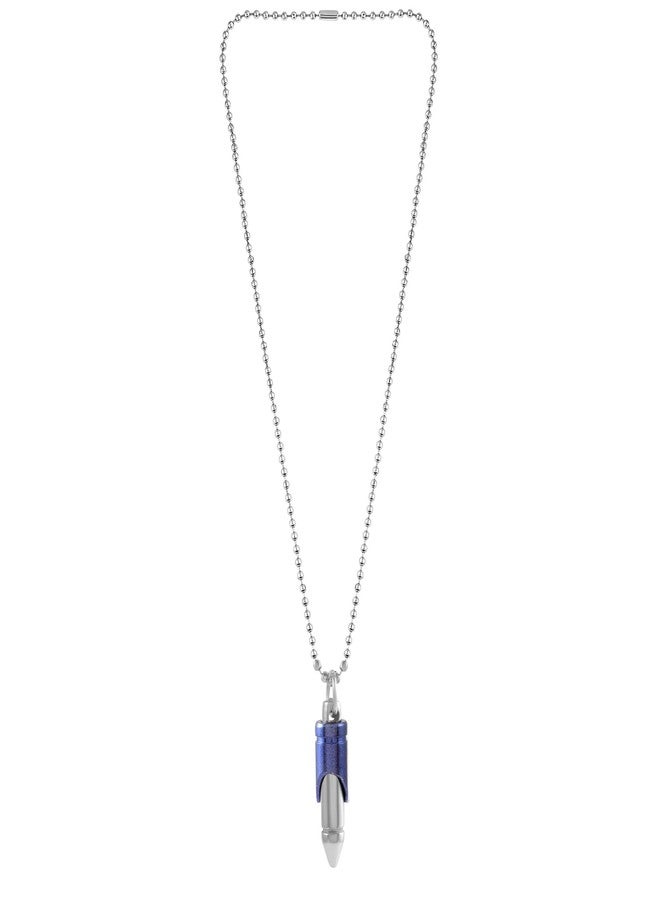 morir Stainless Steel Blue Color Bullet Pendant Locket Pendant Necklace Fashion Jewellery - Image 5
