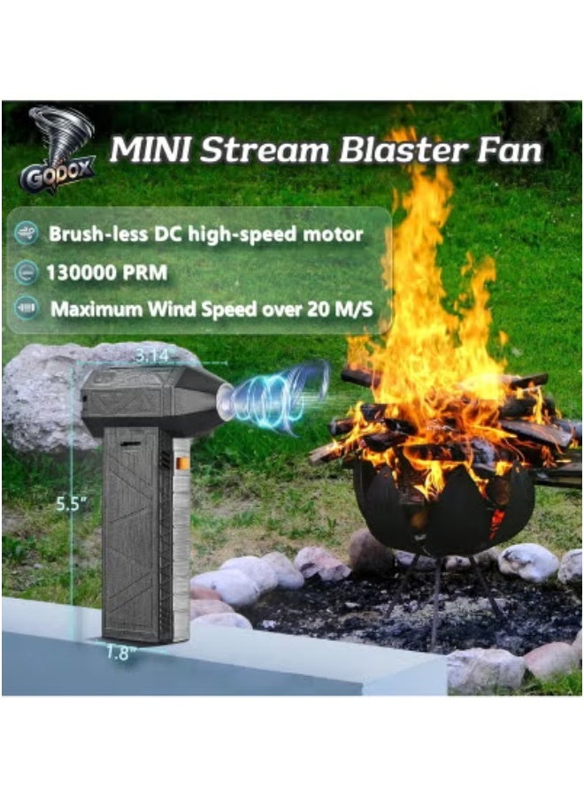 JAJEEK Jet Fan Mini Blower | Compact High-Speed Power Blower with 130,000 RPM Motor | Rechargeable, Portable & Multi-Purpose Air Duster | Adjustable Speed Settings, Large Battery & Type-C Fast Charging | Ideal for Cleaning Electronics, Laptops & Car Interiors  - Image 2