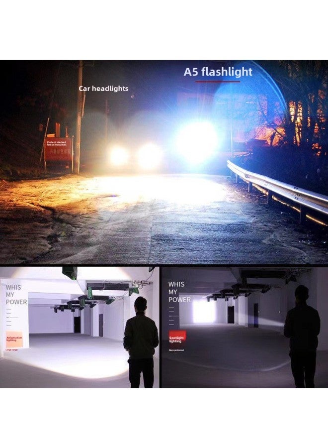 Explosion-proof T6 Telescopic Zoom LED Strong Light Charging Flashlight Aluminum Long-range Direct Charging Strong Light Flashlight-Color:T11 Short T6 Flashlight + Direct Charging + 18650 Battery + Gift Box,  - Image 3