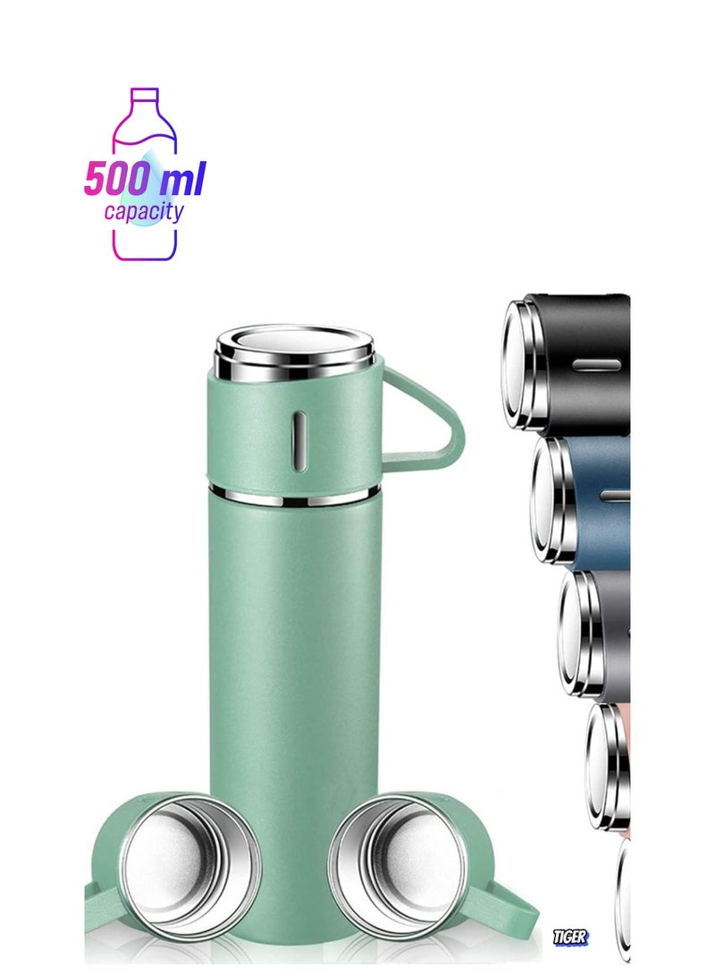TIGER NEW Vacuum Insulated Flask 500ml/17.6oz Stainless Steel Thermo-Bottle with Cup – Keeps Drinks Hot & Cold, Ideal for Coffee, Water, and Beverages – Durable and Leak-Proof Design - Image 1
