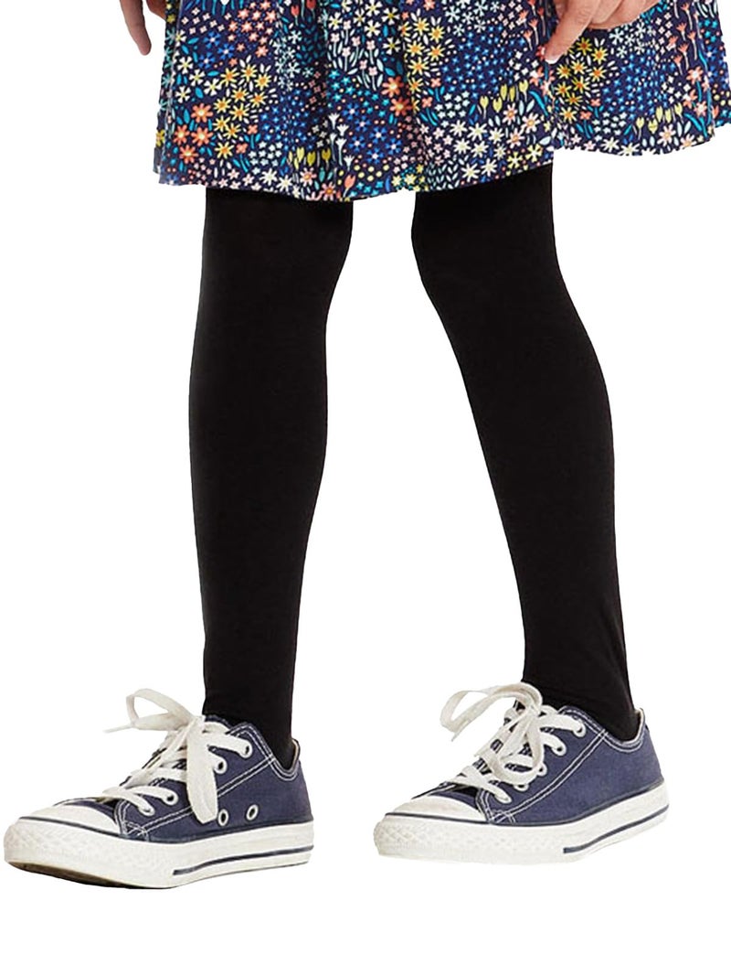 COTTON DAY Kids Girls School Dress Cotton Tights 6-8 Years 2 Pack (Black, Size 8) - Image 1