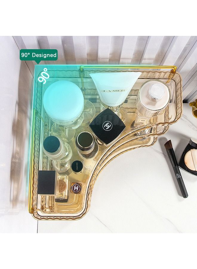 XiuWoo Corner Countertop Skincare Organizer Makeup Organizer 2 Tier Bathroom Organizer for Perfumes and Makeups Skincare Toiletries ect Multifunctional Organizer Rack for Dresser Bedroom Living Room Bathroom - Image 2
