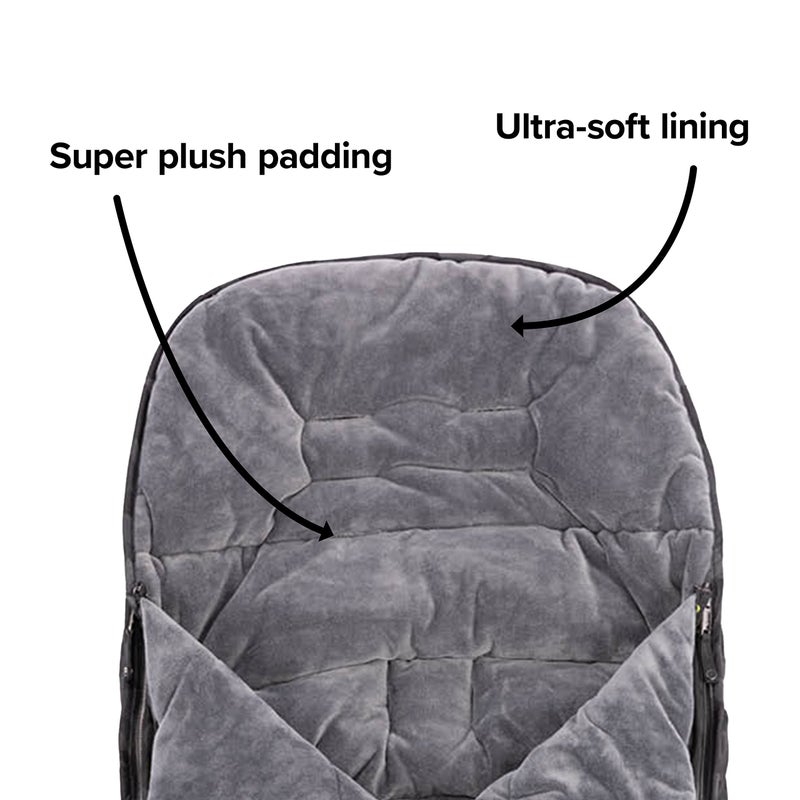 Diono Luxury All Weather Stroller Footmuff, Universal Fit from Baby to Toddler with Cozy Super Soft Padding, Weatherproof, Water Resistant Lining, Black Camo - Image 4