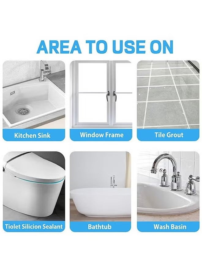اشيلي 150ML بلاط جراوت الطلاء ملء أنبوب جراوت كولك الختم الغراء الختم للحمام دش المطبخ إصلاح بلاط السيراميك استعادة وتجديد بلاط المفاصل خط الفجوات استبدال جراوت القلم ، الأبيض - Image 5