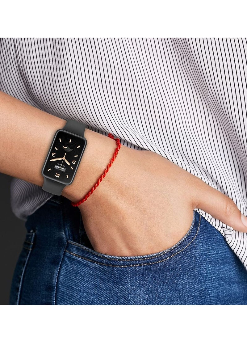 متوافق مع الدخن مي باند 7 برو استبدال سوار سيليكون استبدال سوار للرجال السيدات لينة ودائمة - Image 4