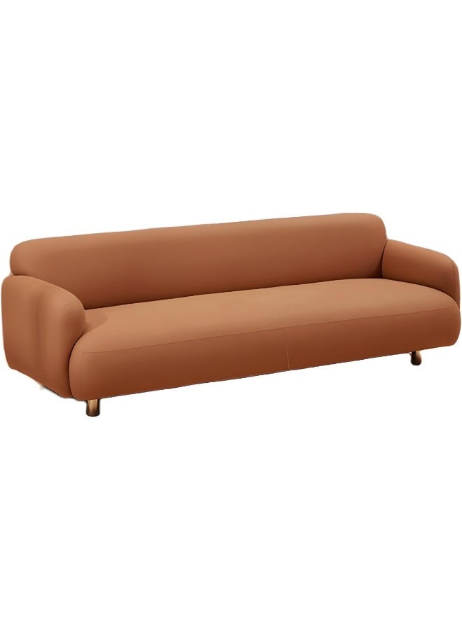Comfynest Recessed Arm Sofa Mid-century Modern 3-Seater Faux Leather Sofa - Image 3