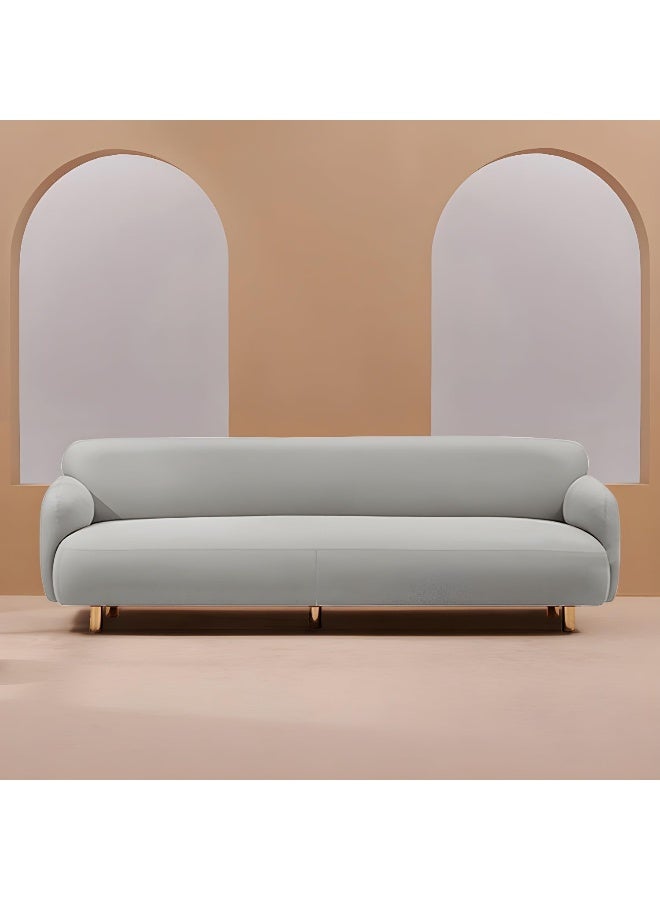 Comfynest Recessed Arm Sofa Mid-century Modern 3-Seater Faux Leather Sofa - Image 1