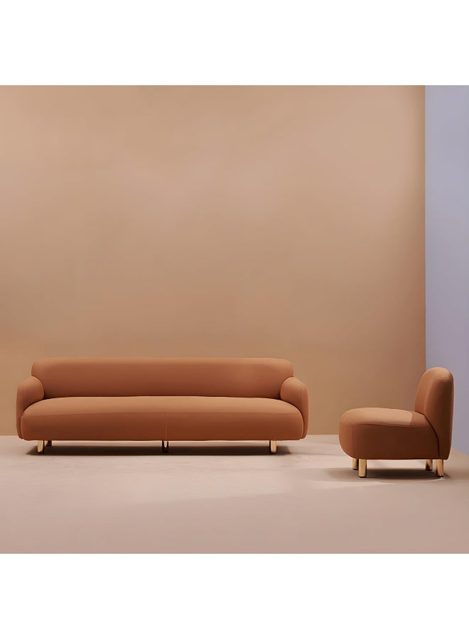 Comfynest Recessed Arm Sofa Mid-century Modern 3-Seater Faux Leather Sofa - Image 2