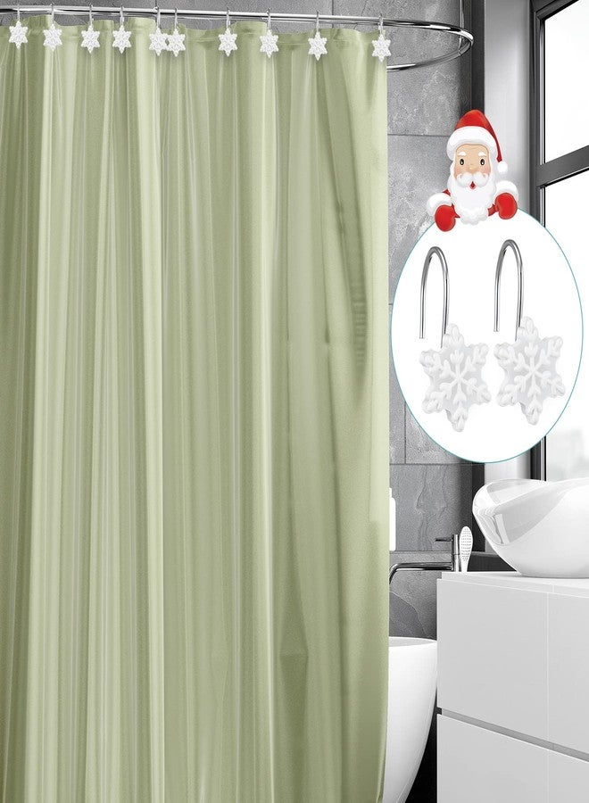 Leelosp 24 Pcs Christmas Shower Curtain Hooks Snowflake Shower Curtain Rings Resin Decorative Winter Bathroom Decoration Christmas Decor for Bathroom Bedroom Living Room, White - Image 5