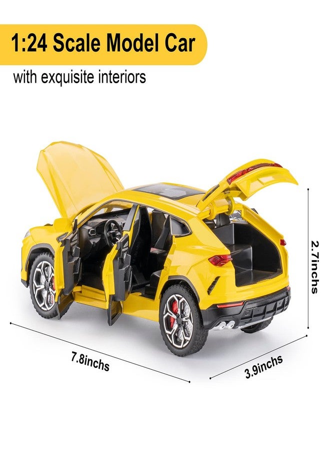 SASBSC Toy Cars for Boys Age 4-7 Metal Car Toys for 3 4 5 6 7 8 Year Old Boy Diecast Model Cars for Kids with Light and Sound Birthday Gifts(Yellow, 1:24) - Image 3