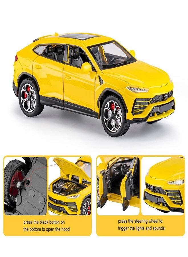 SASBSC Toy Cars for Boys Age 4-7 Metal Car Toys for 3 4 5 6 7 8 Year Old Boy Diecast Model Cars for Kids with Light and Sound Birthday Gifts(Yellow, 1:24) - Image 5