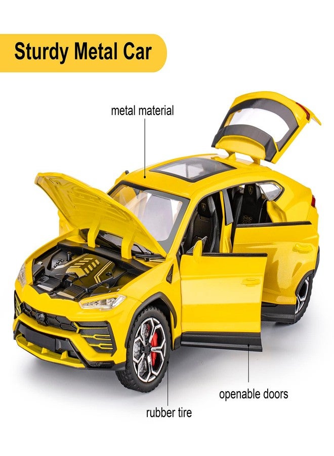 SASBSC Toy Cars for Boys Age 4-7 Metal Car Toys for 3 4 5 6 7 8 Year Old Boy Diecast Model Cars for Kids with Light and Sound Birthday Gifts(Yellow, 1:24) - Image 2