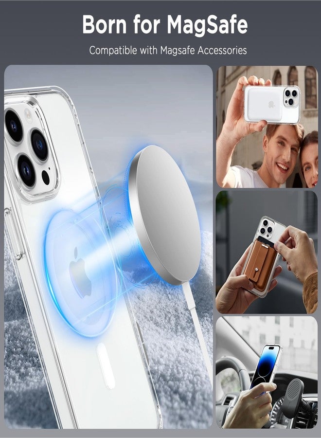 CACOE Magnetic Case for iPhone 14 Pro Max 6.7 inch-Compatible with MagSafe & Magnetic Car Phone Mount,Not Yellowing Anti-Scratch (Clear) - Image 4