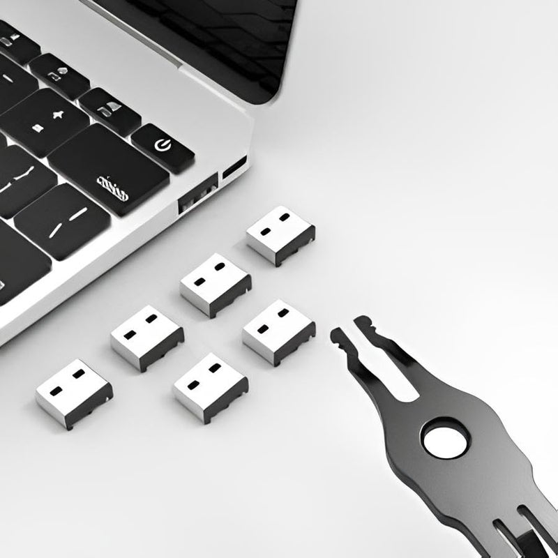 USB Port Blocker Pack of 10 with 1 Key | Prevent Unauthorized Access | Data Protection  Device Security Lock for Laptops, Desktops  Public Systems - Image 1