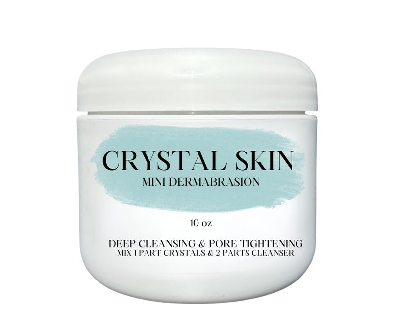 10 OZ. Crystal Skin At home Facial Scrub Crystals Mini Microdermabrasion. Natural Exfoliator remove wrinkles, blemishes, Acne, Smooth skin, Anti age. Deep Cleansing skincare hydro hydrafacial mix - Image 1