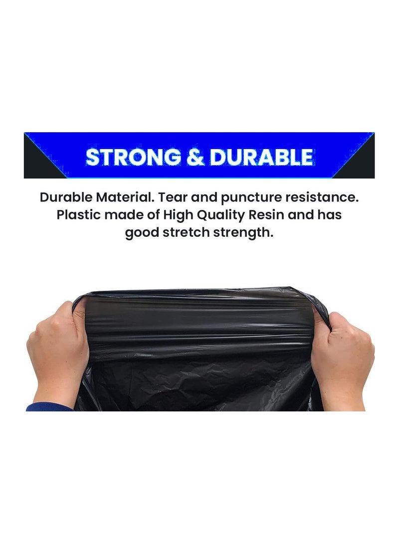 VINSTAR 80 Microns(30pcs 10kg 120 x 140 cms) Heavy Duty Disposable LD Black (RC Biodegradable) Plastic Garbage Bags for Large Size Outdoor Bins with Very Thick Material - Image 3